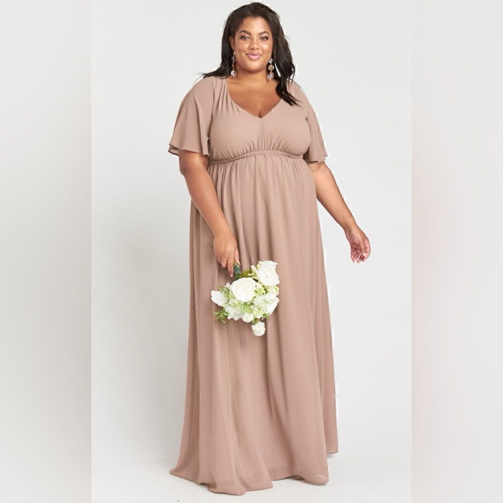 Show Me Your Mumu Emily Empire Tan Maxi Dress